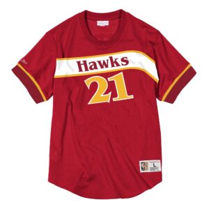 Mitchell & Ness Nom et numéro Mesh Top Atlanta Hawks 1987-88 Dominique Wilkins T-Shirt Rouge 729712