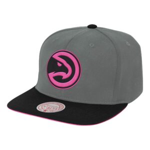 Mitchell & Ness Neon Lights Snapback Atlanta Hawks Chapeau Gris/Rose/Noir 729166