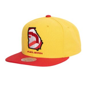 Mitchell & Ness Team Insider Snapback HWC Atlanta Hawks Chapeau Jaune 729203