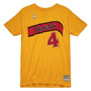 Mitchell & Ness Nom et numéro traditionnels Atlanta Hawks 1986-87 Spud Webb T-shirt jaune 730133