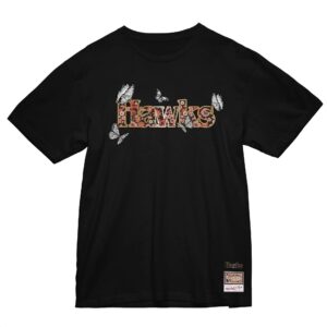 Mitchell & Ness Femmes Floral SS Top Atlanta Hawks T-Shirt Noir 730016