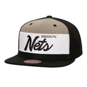 Mitchell & Ness Retro Sport Snapback Brooklyn Nets Chapeau Noir/Blanc/Beige 737114