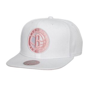 Mitchell & Ness Chapeau d'été en daim Snapback Brooklyn Nets Blanc 737229