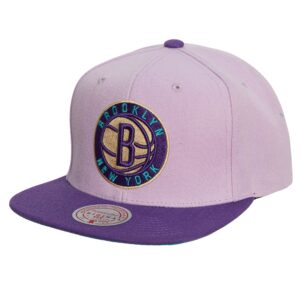 Mitchell & Ness Violet Views Snapback Brooklyn Nets Chapeau Gris 737237