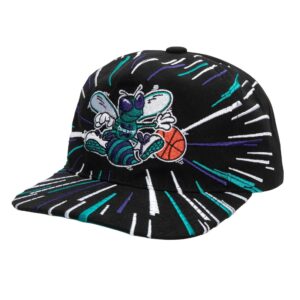 Mitchell & Ness Burst Deadstock Snapback HWC Charlotte Hornets Chapeau Noir 738867