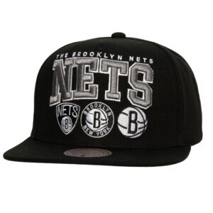 Mitchell & Ness Champ Stack Snapback Brooklyn Nets Chapeau Gris 737327