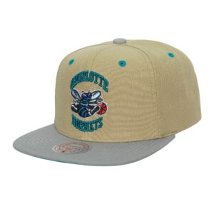 Mitchell & Ness Classique Toile Snapback HWC Charlotte Hornets Chapeau Beige 739628