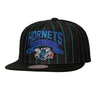 Casquette de baseball Mitchell & Ness Dem Stripes Snapback HWC Charlotte Hornets Hat Noir 739020