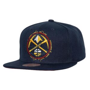 Mitchell & Ness Broderie Glitch Snapback Denver Nuggets Chapeau Gris 743218