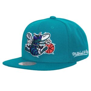 Mitchell & Ness English Dropback Snapback HWC Charlotte Hornets Chapeau Turquoise 738883