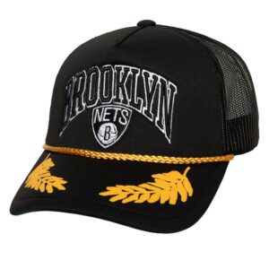 Mitchell & Ness Gold Leaf Trucker Brooklyn Nets Chapeau Noir 738014