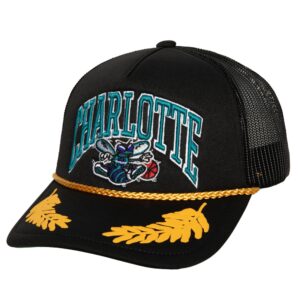 Chapeau Mitchell & Ness Gold Leaf Trucker HWC Charlotte Hornets Noir 738018
