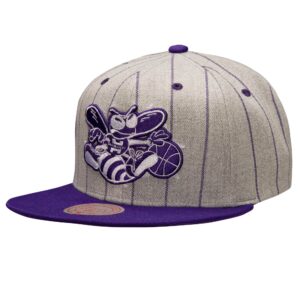 Mitchell & Ness Gris Pin Pop Snapback HWC Charlotte Hornets Chapeau Gris 739391