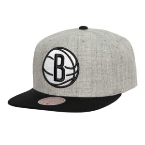 Casquette de baseball Mitchell & Ness Heather Underpop Snapback Brooklyn Nets Hat Gris 737578