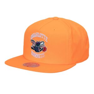 Chapeau Mitchell & Ness Neon Nylon Snapback HWC Charlotte Hornets Blanc 739656