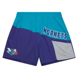 Mitchell & Ness Short utilitaire en nylon Charlotte Hornets Violet/Turquoise 740735