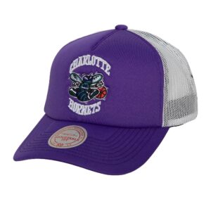 Mitchell & Ness Off The Backboard Trucker Snapback HWC Charlotte Hornets Chapeau Violet 738040
