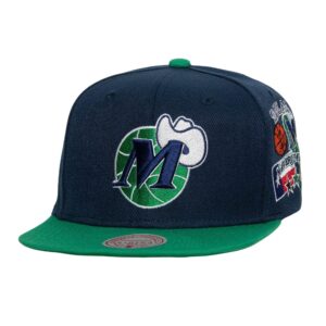 Mitchell & Ness Patch Overload Snapback HWC Dallas Mavericks Chapeau Bleu 741547