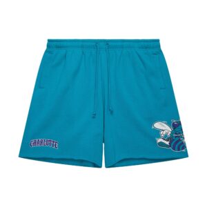 Mitchell & Ness Postgame Fleece Vintage Logo Charlotte Hornets Short Turquoise 741334