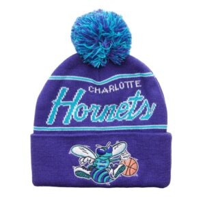 Bonnet Mitchell & Ness Script Pom HWC Charlotte Hornets Gris 740365