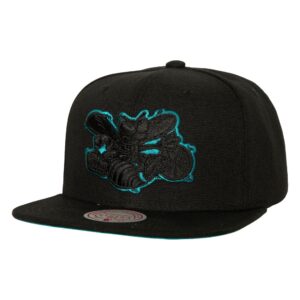 Mitchell & Ness TC Bottoms Snapback HWC Charlotte Hornets Chapeau Noir 738989