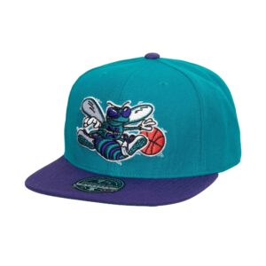 Mitchell & Ness Team 2 Tone 2.0 Ajusté HWC Charlotte Hornets Chapeau Turquoise 740382