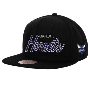 Casquette Mitchell & Ness Team Script 2.0 Snapback Charlotte Hornets Noir 738146