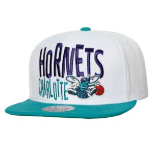 Mitchell & Ness Toss Up Snapback HWC Charlotte Hornets Chapeau Blanc 738878