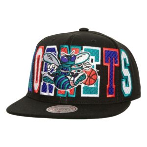Mitchell & Ness Varsity Bust Snapback HWC Charlotte Hornets Chapeau Noir 738896