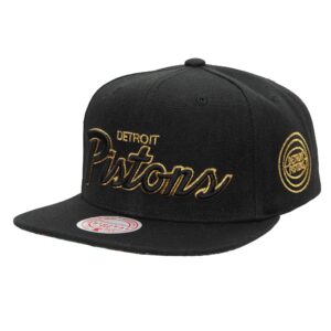 Mitchell & Ness BHM Script Snapback HWC Detroit Pistons Chapeau Bleu 743680