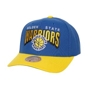 Mitchell & Ness Boom Text Pro Snapback HWC Golden State Warriors Chapeau Bleu 744523