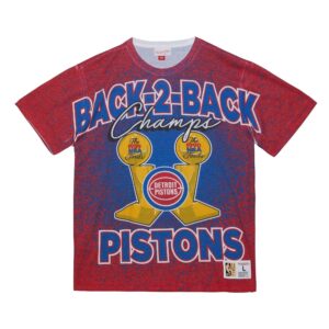 Mitchell & Ness Champ City T-shirt sublimé SS Detroit Pistons Bleu/Rouge 743888