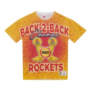 Mitchell & Ness Champ City T-shirt sublimé SS Houston Rockets Jaune/Rouge 749533