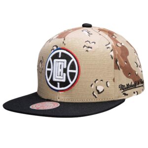 Mitchell & Ness Choco Camo Snapback Los Angeles Clippers Chapeau Rose 748609