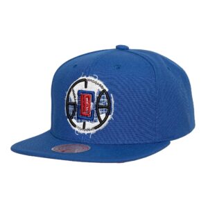 Mitchell & Ness Broderie Glitch Snapback Los Angeles Clippers Chapeau Bleu 748545
