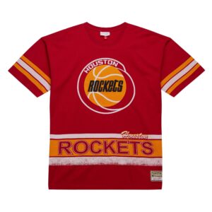 Mitchell & Ness Mode Surdimensionné SS Vintage Logo Houston Rockets T-Shirt Rouge 749426