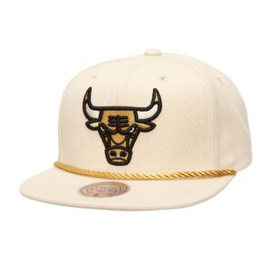 Chapeau Snapback Chicago Bulls Mitchell & Ness ivoire doré beige 745266