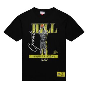 Mitchell & Ness HW Neon Pop Player SS Vintage Logo Detroit Pistons Grant Hill T-Shirt noir 744040