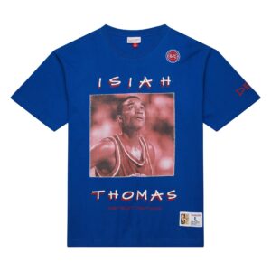 Mitchell & Ness Heavyweight Premium Player Vintage Logo Detroit Pistons Isaiah Thomas T-shirt bleu 743828