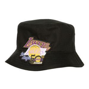 Chapeau bob Panama Mitchell & Ness Logolap HWC Los Angeles Lakers Gris 745698