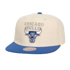 Casquette Snapback Chicago Bulls Mitchell & Ness Bleu Militaire Beige 746424