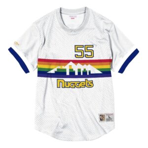 Mitchell & Ness nom et numéro haut en maille Denver Nuggets 1992-93 Dikembe Mutombo T-Shirt blanc 744458