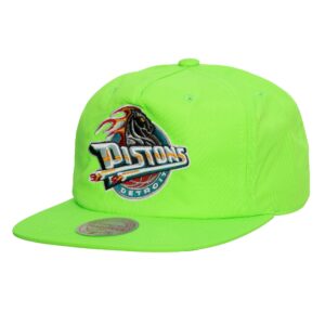 Mitchell & Ness Neon Nylon Snapback HWC Detroit Pistons Chapeau Vert 743727