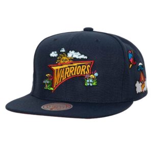 Mitchell & Ness Psychedelic Snapback HWC Golden State Warriors Chapeau Bleu 744766