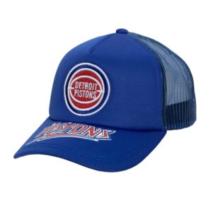Mitchell & Ness Puff The Magic Trucker Snapback HWC Detroit Pistons Chapeau Bleu 743696