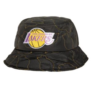 Chapeau bob matelassé HWC Los Angeles Lakers Panama Mitchell & Ness noir 745718