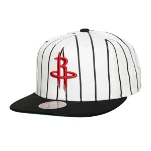 Mitchell & Ness Casquette rétro à fines rayures Snapback Houston Rockets Blanc/Noir 747264