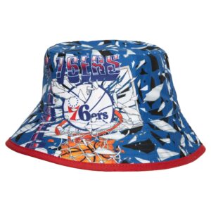 Chapeau bob Shattered Big Face HWC Philadelphia 76ers Mitchell & Ness blanc 745643