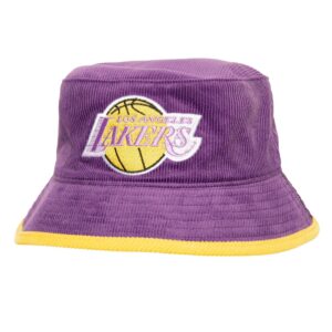 Chapeau bob Panama Mitchell & Ness Team Cord HWC Los Angeles Lakers noir 745673
