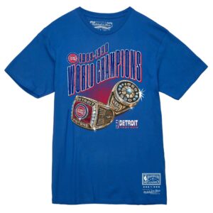 Mitchell & Ness T-shirt à triple anneaux Detroit Pistons Bleu 743959